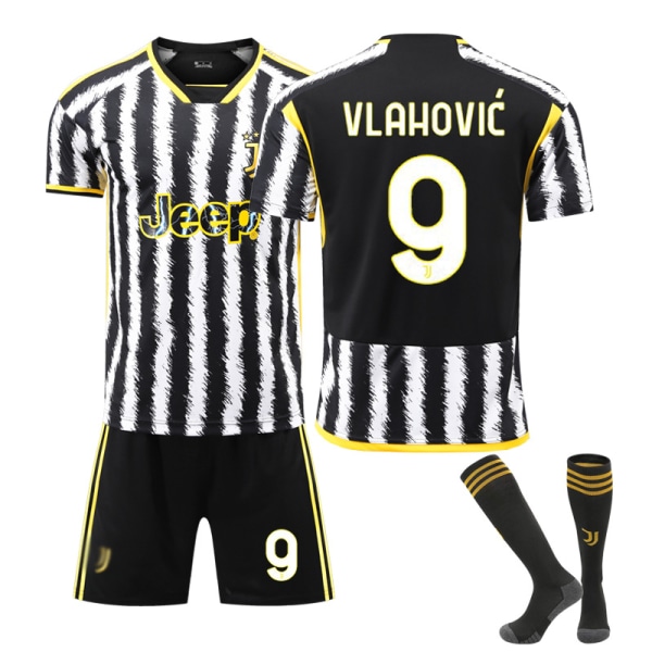 24 Juventus Home Correct fotbollströja för vuxna barn NO.9with socks 16