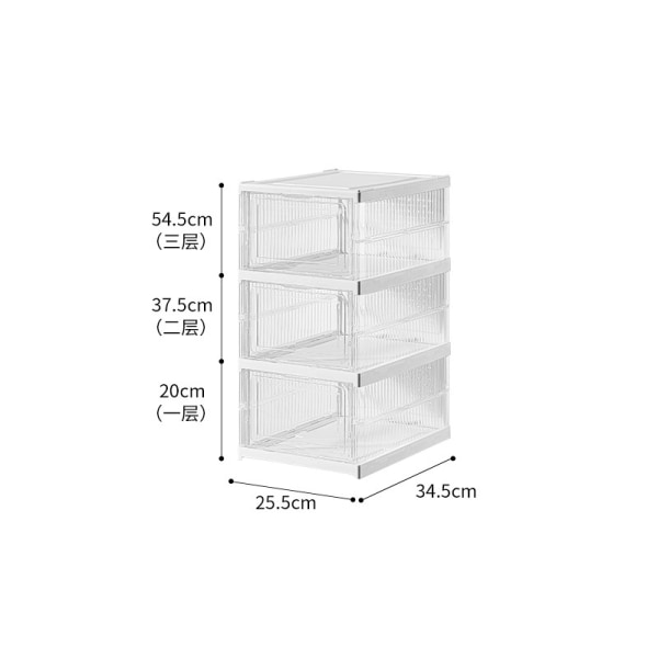 Vikbart skoställ integrerat skoställ lätt att installera skoställ Side transparent 3 layer