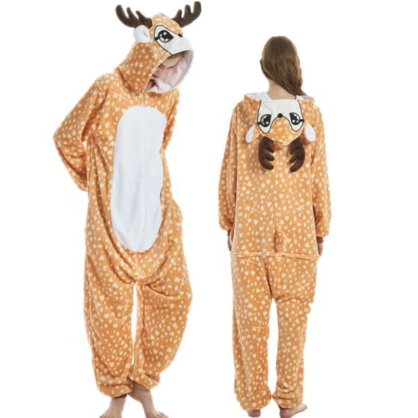 Söt tecknad anime djur pyjamas pyjamas för män och kvinnor Sika Deer 110#