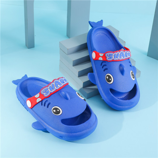Hajtofflor inomhus barn pojkar flickor baby badrum sandaler Length inside18 28-29#blue
