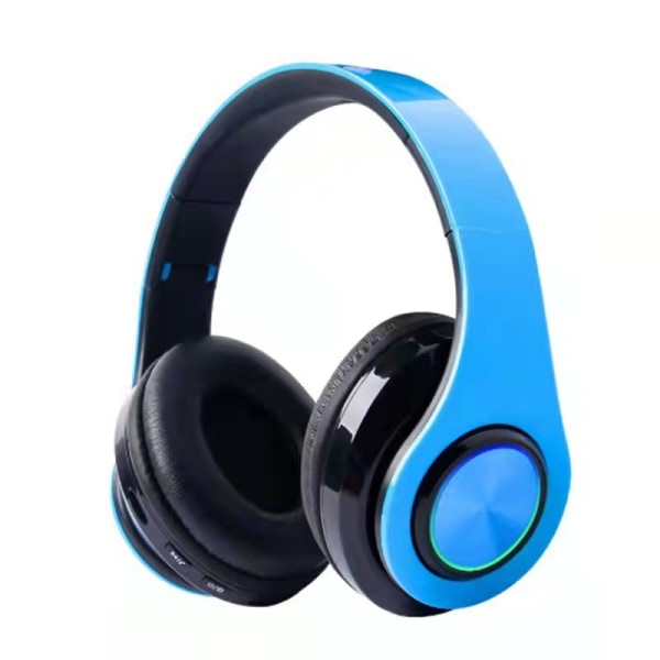 Ljusande hörlurar B39 trådlösa Bluetooth hörlurar huvudsvalna Blue black B39