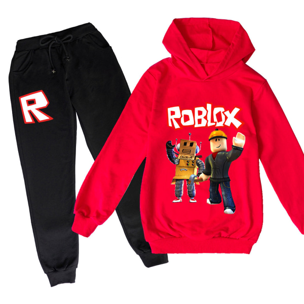 ROBLOX tecknad filmtryckt hoodieset för barntröjor 10 110cm