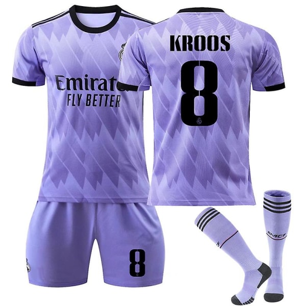 2022-2023 Uefa Champions League Real Madrid 14:e set T-shirt nr 8 Toni Kroos fotbollströja för vuxna och barn 16