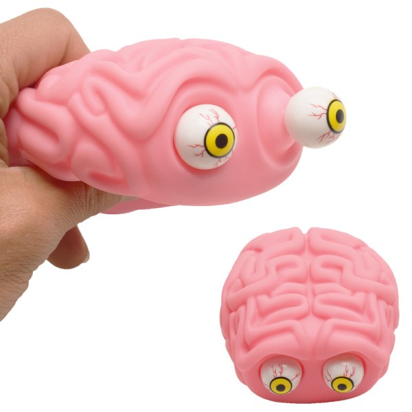 Iögonfallande hjärna, mjuk gummileksak Pink