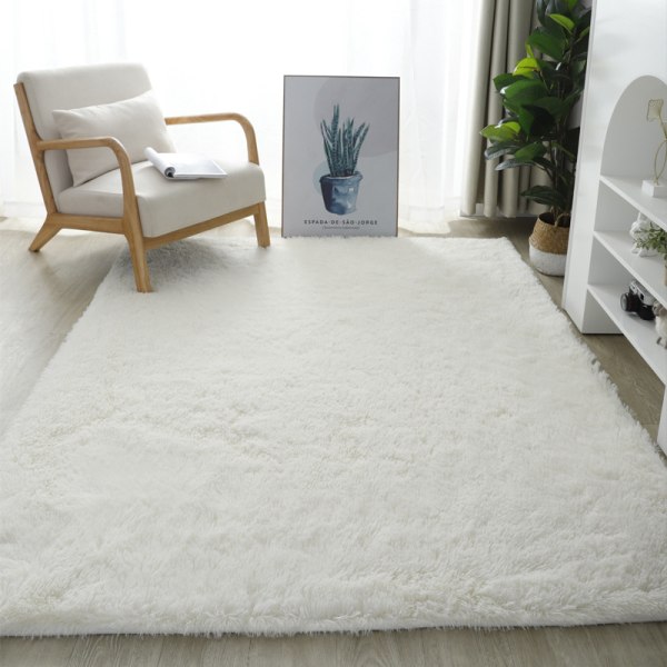 Sidenmatta plysch vardagsrum sovrum sängfilt golvmatta white 50*80cm
