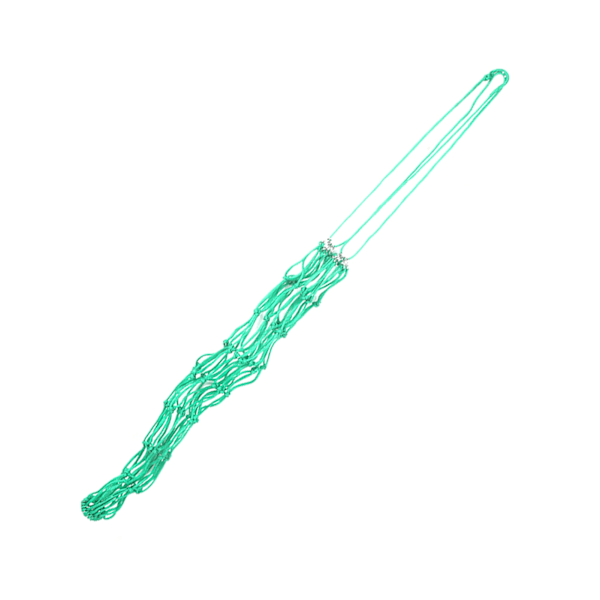 Medelstark hållbar nylon Slow feed foder nätpåse med silverförzinkad svetsjärn Ring grön