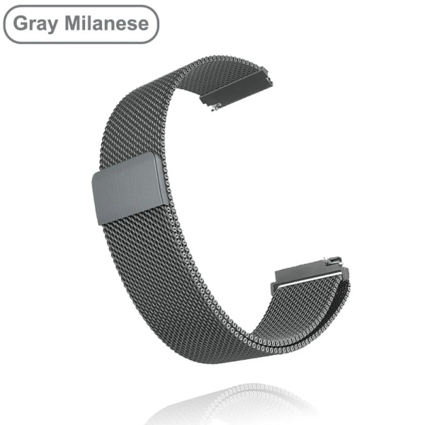 18 mm 20 mm 22 mm metallrem for Garmin Vivoactive 3 4 4s Band Watch Venu 2 2s SQ Forerunner 645 Armbånd Silikonløkke Nylon Håndled Metal Grå Metal Grey 22MM