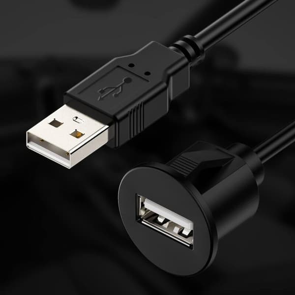 Universal USB-förlängningskabel för bil, infälld montering på instrumentbräda - 1M
