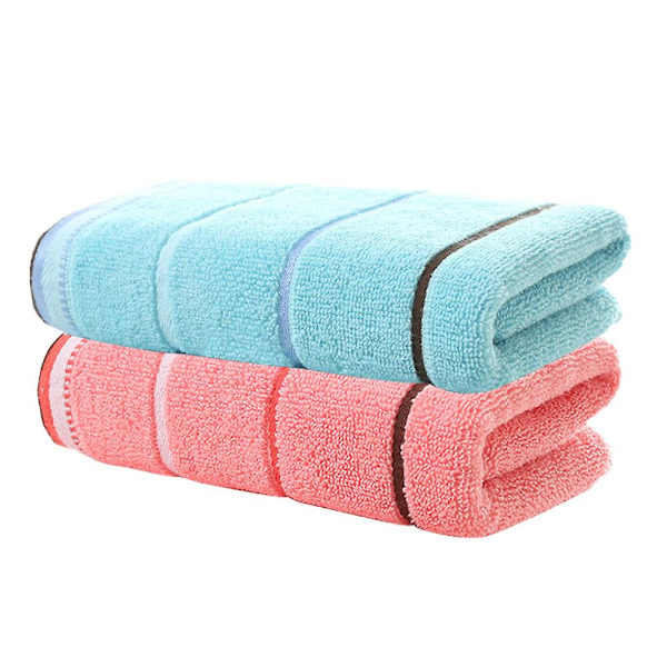 Mjuk Bomullsbadhandduksset 70x140cm, Högabsorberande, Lättvikt för Spa och Badrum Pink * Blue