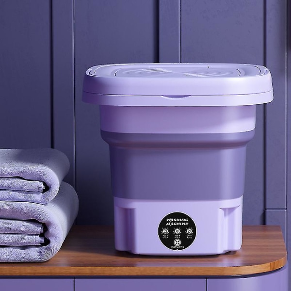 8l taittuva pyykinpesukone kannettava sukka ja alusvaatteet sisäänvedettävä kodin pyykinpesukone 3 mallia linkouksella EU Purple EU Purple