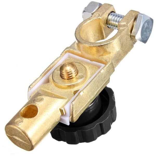 Batteripol 12V 24V Bilbatteri Afbryder Kill Switch Isolator Terminal med Sort Knap til Bil Lastbil Båd Top Post