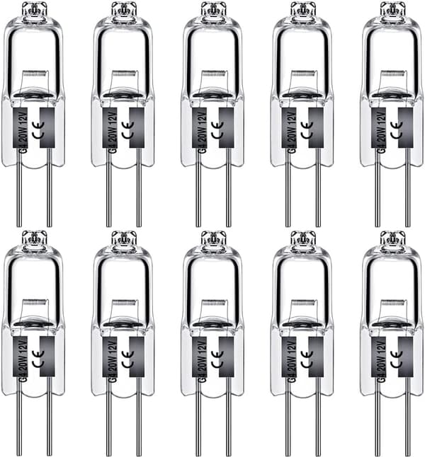 G4 halogenlamper 10w 12v varmhvit 10-pakning