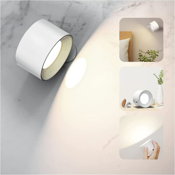 LED-lamppu, USB-lataustelineellä, 2000 mAh, 3 valaistustilaa, valkoinen