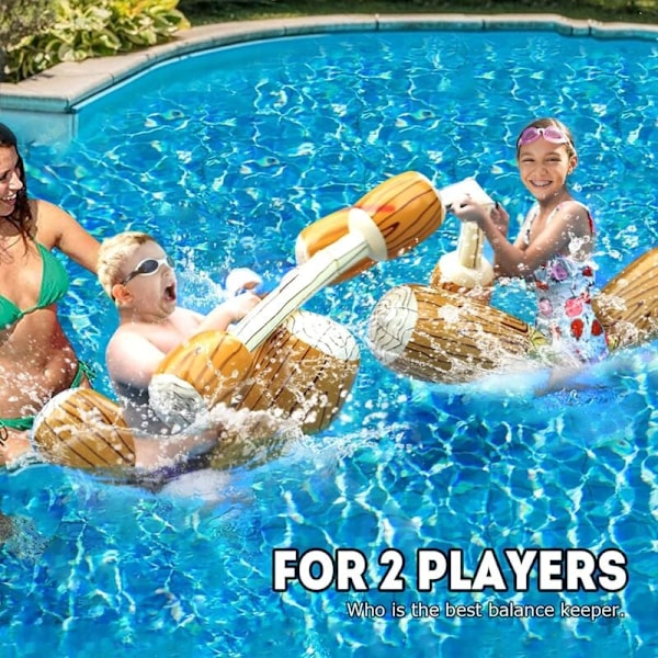 Uppblåsbara Poolspel för Vuxna Barn Uppblåsbara Poolleksaker Utomhus Vattenleksaker Uppblåsbar Pool Battle Log Poolflottar Poolparty (L)