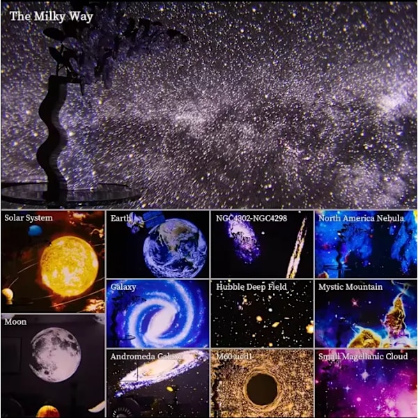 Nattlampa Galaxyprojektor Stjärnhimmelsprojektor Tin (13 sets of films)