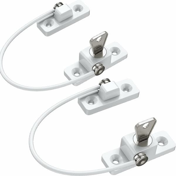 Barnesikring vindu 2 stk sinklegering pvc hvit