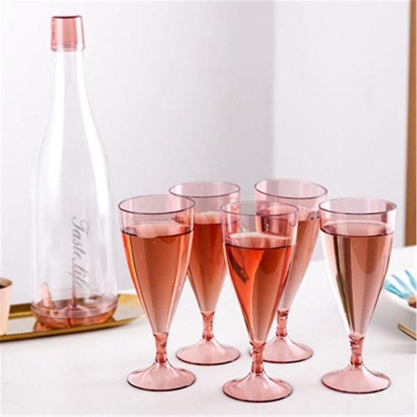 5 stk Plast Vinglass Bar Beger Champagneglass Kald drikke Juiceglass Cocktail Stemware Med S