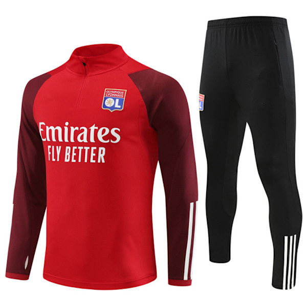 23-24 nya Lyon långärmad träningsdräkt för vuxna och barn röd 2XL red 2XL