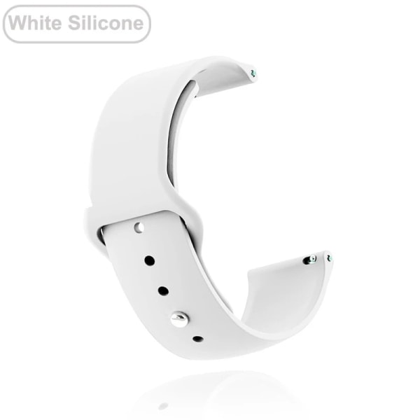 18 mm 20 mm 22 mm metallrem for Garmin Vivoactive 3 4 4s Band Watch Venu 2 2s SQ Forerunner 645 Armbånd Silikonløkke Nylon Håndled Silikon Hvit Silicone White For Garmin Venu SQ