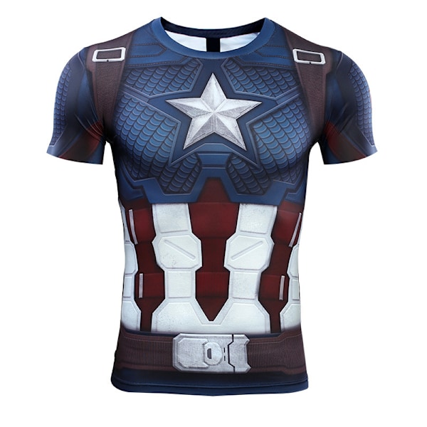 3D Spider-Man trykt kortærmet kompressionstrøje til mænd, åndbar fitness Farve 1 XL Color 1 XL