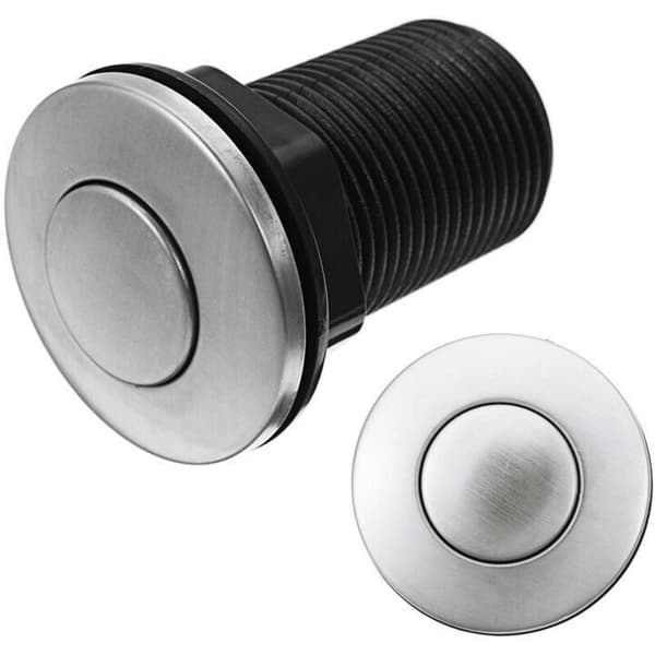 Total Clearance Trykknap Luftkontakt til Badekar, Spa, Affald, Sort, 34mm, SEMAket, Sort.