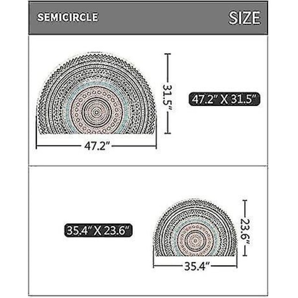 Halvcirkel kreativ dörrmatta, moderiktig välkomstmatta, med halkfri matta, tvättbar, lämplig för badrum, dörrdekoration i vardagsrummet