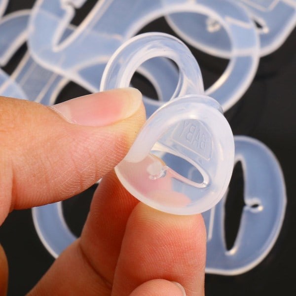 10 stk. Silikone Ring Knapper Suttekæde Adapter Transparent