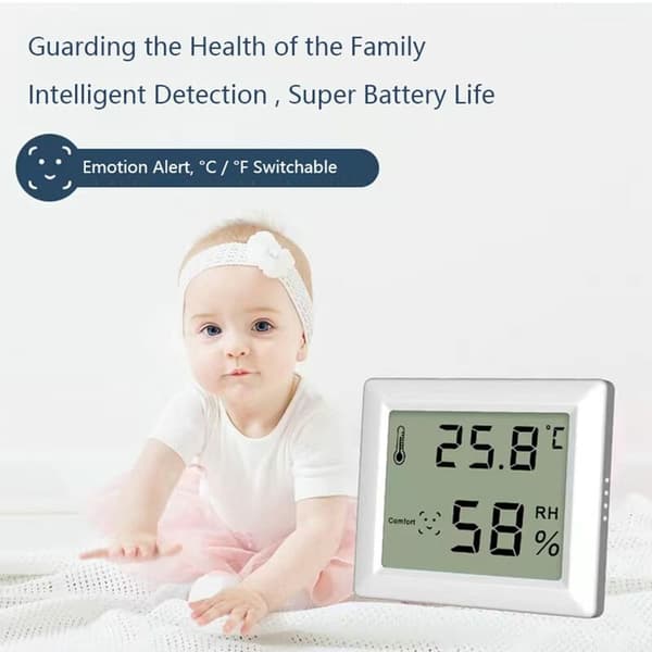Digital Inomhus Termometer Hygrometer med Stor LCD-Display för Hem Vinkällare Sovrum Magnetisk