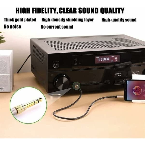 6,35 mm han til 3,5 mm hun jack adapter til lydmixer keyboard klaver