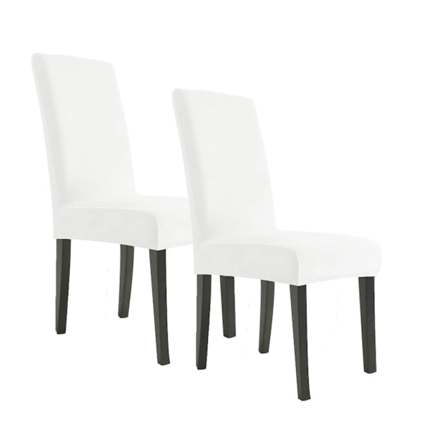 Sammetsstolsöverdrag Tjockt Vit 2-pack White 2pack