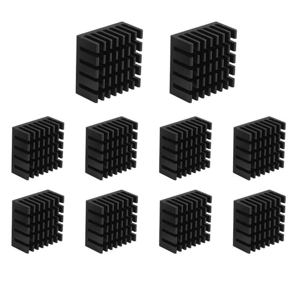 10 Kylfläns Svart Aluminium Radiator För Kylfläns, 20mm X