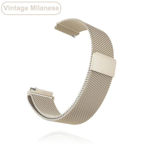 Nye 18mm 20mm 22mm Remmer for Garmin Venu 2S Armbånd Vivoactive 3 4S 4 Forerunner 245 645 Galaxy Watch 4 Classic 42 46mm Vintage Metall 20mm