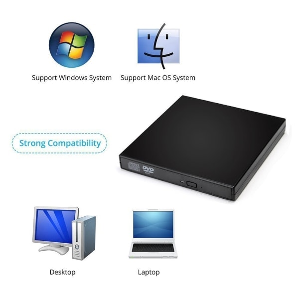Extern cd/dvd-läsare för laptop usb 3.0 & type c dvd-spelare