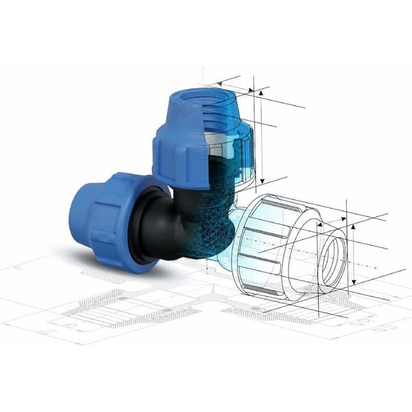 Vattenrör T-kopplingar 25mm pn16 kompression pe80 pe100 3st