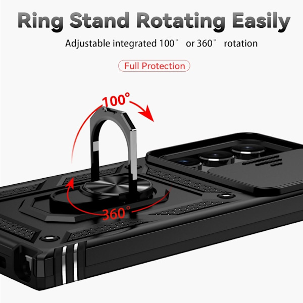 Samsung Galaxy S23 Ultra Cover Hybrid Ring CamShield Sort 70