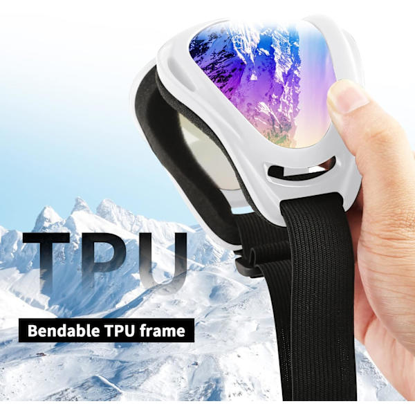 2-pak skibriller, motorcykelbriller-hvid/pink, snowboard