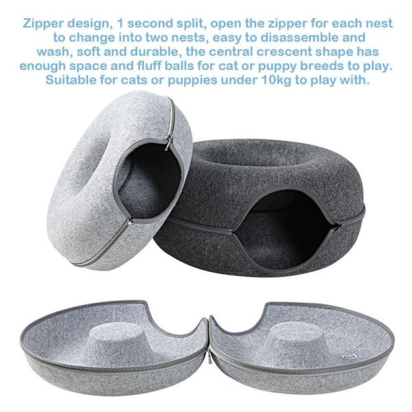 Kattunnel Donut Ljusgrå Light grey