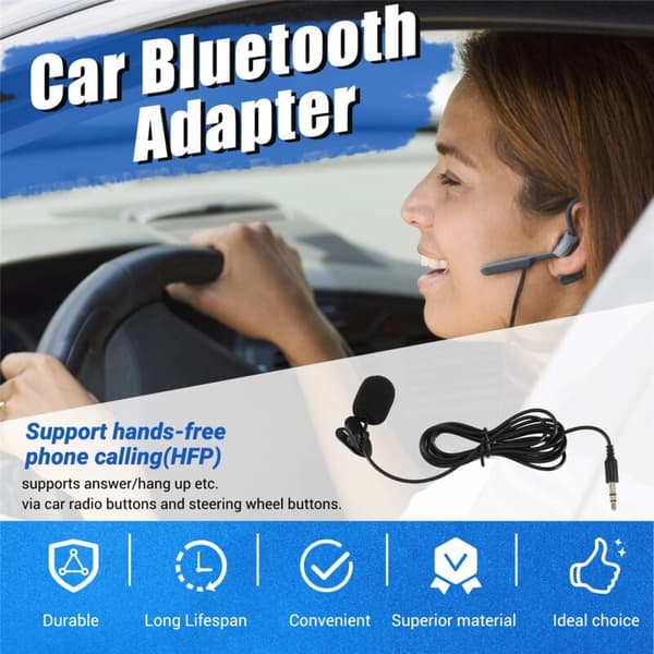 Bilradio Bluetooth Ljudadapter Aux-kabel Mikrofon Handsfree Passar för Accord