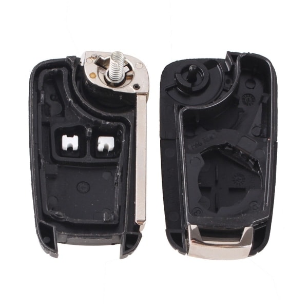 Flip fjernbetjening nøgle etui 2 knapper HU100 til Opel Sort one size
