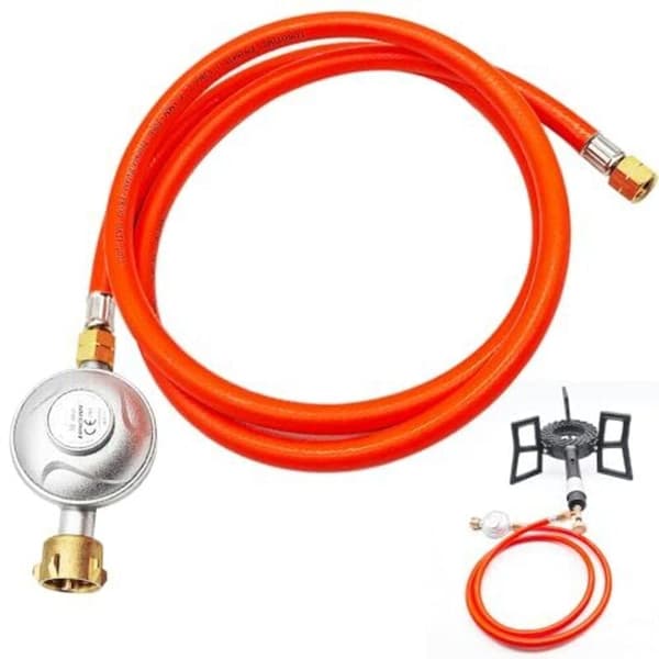 Propanregulator 50mbar med 1,5m Slang Lågtrycksreducerare för Grill Camping