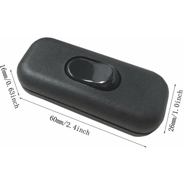 2 stk. Dobbelpolet vippebryter 6A 250V Toggle Bryter Dimmer/Lysbryter, Svart