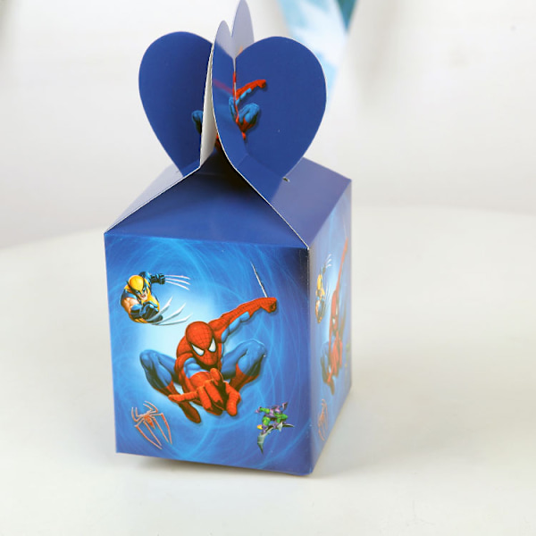 Spider-Man tema bursdagsfest dekorasjonstilbehør gutter gave Spider-Man godteriboks 6 stk Spider-Man Candy Box 6pcs