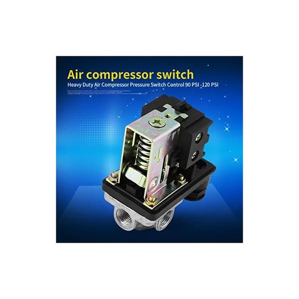 Kampanj 240V 16A Port 90PSI -120PSI Luftkompressor Tryckströmbrytare Kontrollregulator Med Mätare För Snabb Tryckreducering