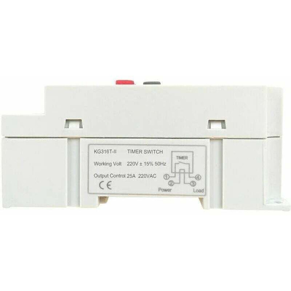Programmerbar Digital Timer Switch 25A 220V DIN-skena med LCD-display Kompatibel med AC Vit