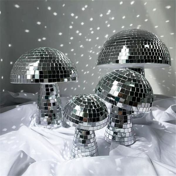 15cm Soppformet Diskokule Soveromsdekor Estetisk Retro Reflekterende Glitrende Fest Hjemmedekorasjon
