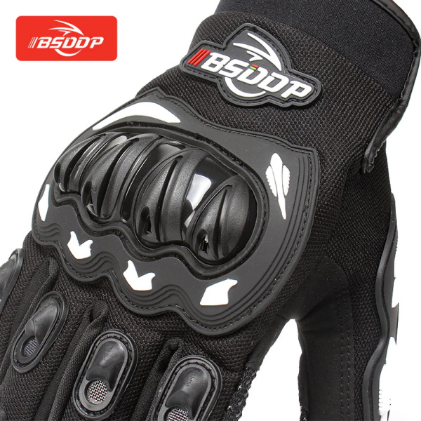 Cykelhandsker Andas Full Finger Racing Handsker Utomhussport Skydd Ridning Cross Dirt Motorcykel Handsker Guantes Moto Black Black L