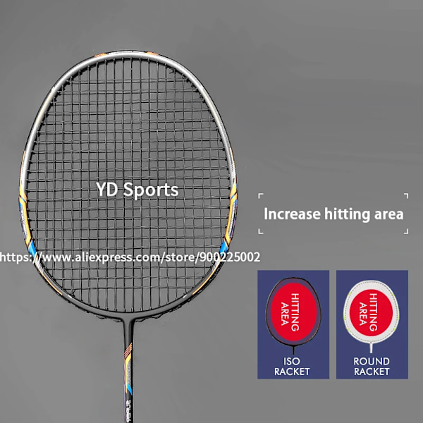 Lättaste 10U G4 13KG 100% kolfiber badmintonracket strängad max spänning 35LBS professionella träningsracketväskor för vuxna röd Red