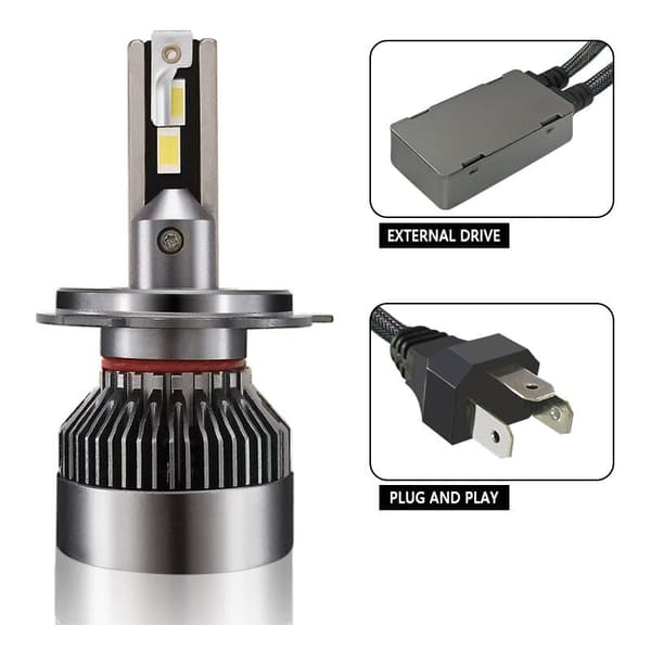Ampuller H7 LED 30000LM 200W til 24V Biler, 6001K Hvid