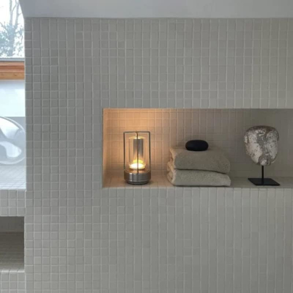 Sladdlös I-formad metallisk bordslampa med touchsensor, 3 färger dimbar laddningsbar skrivbordslampa Silver B-1pc