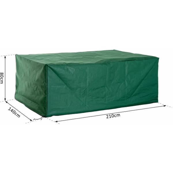 Vattentätt skydd för rektangulära trädgårdsmöbler 210L x 140B x 80H cm grön
